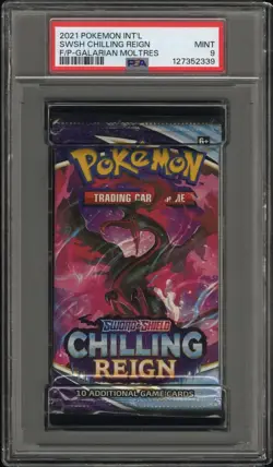 2021 POKEMON SWORD & SHIELD CHILLING REIGN FOIL PACK Galarian Moltres PSA 9 Mint - Image 1