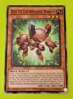 Yu-Gi-Oh Beta the Electromagnet Warrior 1st Edition Super Rare SDMY-EN002 Nm - Image 1
