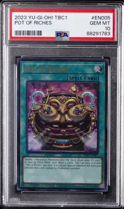 2023 YU-GI-OH! TBC1-THE POT COLL #EN005 POT OF RICHES PSA 10 - Image 1