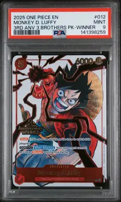 PSA 9 Mint 3rd Anniversary Winner Monkey.D.Luffy ST01-012 - Image 1