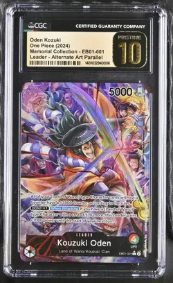 2024 One Piece CCG Oden Kozuki #EB01-001 English CGC 10 Pristine - Image 1