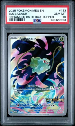 2025 POKEMON MEG EN-MEGA EVOLUTION ENHANCED BOOSTER BOX TOPPER BULBASAUR PSA 10 - Image 1