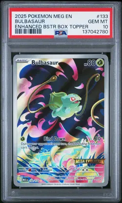 2025 POKEMON MEG EN-MEGA EVOLUTION ENHANCED BOOSTER BOX TOPPER BULBASAUR PSA 10 - Image 1