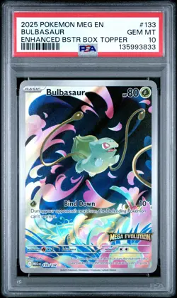 2025 POKEMON MEG EN-MEGA EVOLUTION ENHANCED BOOSTER BOX TOPPER BULBASAUR PSA 10 - Image 1