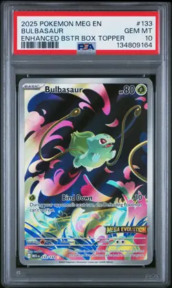 2025 POKEMON MEG EN-MEGA EVOLUTION ENHANCED BOOSTER BOX TOPPER BULBASAUR PSA 10 - Image 1