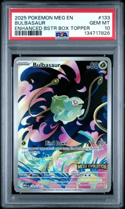 2025 POKEMON MEG EN-MEGA EVOLUTION ENHANCED BOOSTER BOX TOPPER BULBASAUR PSA 10 - Image 1