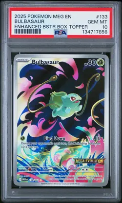 2025 POKEMON MEG EN-MEGA EVOLUTION ENHANCED BOOSTER BOX TOPPER BULBASAUR PSA 10 - Image 1
