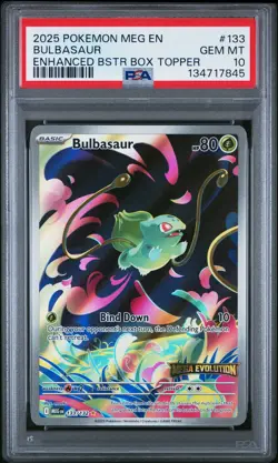 2025 POKEMON MEG EN-MEGA EVOLUTION ENHANCED BOOSTER BOX TOPPER BULBASAUR PSA 10 - Image 1