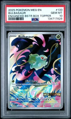2025 POKEMON MEG EN-MEGA EVOLUTION ENHANCED BOOSTER BOX TOPPER BULBASAUR PSA 10 - Image 1