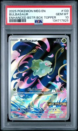 2025 POKEMON MEG EN-MEGA EVOLUTION ENHANCED BOOSTER BOX TOPPER BULBASAUR PSA 10 - Image 1