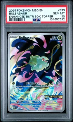 2025 POKEMON MEG EN-MEGA EVOLUTION ENHANCED BOOSTER BOX TOPPER BULBASAUR PSA 10 - Image 1