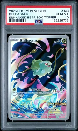2025 POKEMON MEG EN-MEGA EVOLUTION ENHANCED BOOSTER BOX TOPPER BULBASAUR PSA 10 - Image 1