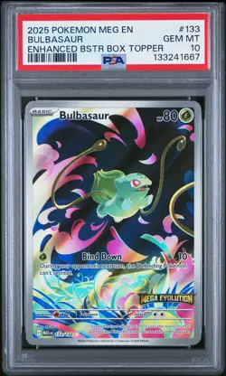 2025 POKEMON MEG EN-MEGA EVOLUTION ENHANCED BOOSTER BOX TOPPER BULBASAUR PSA 10 - Image 1