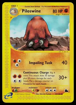 Pokemon Card - Piloswine Skyridge 43/144 Uncommon Non Holo - Image 1