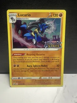 Pokemon Card Lucario SWSH186 Black Star Promo STAMPED Brilliant Stars Near Mint - Image 1