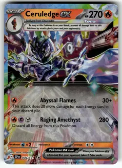 Ceruledge ex 036/191 SV08: Surging Sparks NM Pokemon Card TCG - Image 1