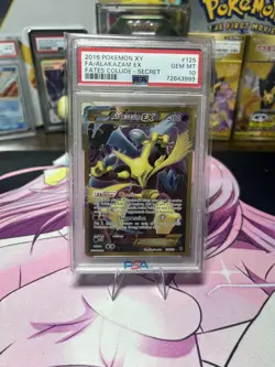 2016 POKEMON XY FATES COLLIDE SECRET #125 FULL ART/ALAKAZAM EX PSA 10 - Image 1