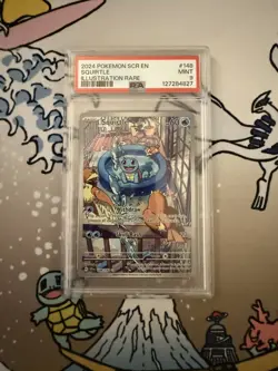 Pokemon TCG Squirtle Stellar Crown Illustration Rare Card 148/142 PSA 9 - Image 1
