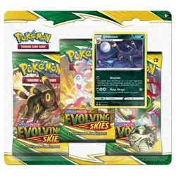 Pokemon TCG Sword & Shield Evolving Skies 3 Pack Blister + Umbreon Promo Card - Image 1