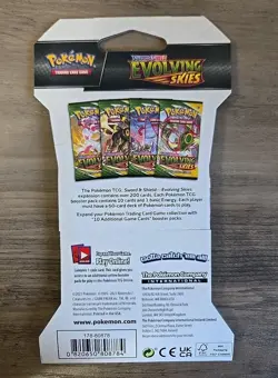 Pokemon TCG Sword & Shield Evolving Skies Sleeved Booster Pack Sealed - Image 2