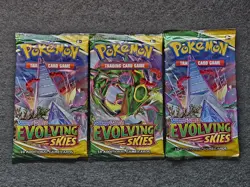 Nintendo Pokemon TCG Sword & Shield Evolving Skies Booster Pack x3 - Image 1