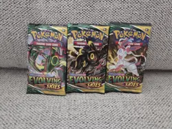 3 Pokemon TCG Sword & Shield Evolving Skies Booster Packs 820650808777 - Image 1