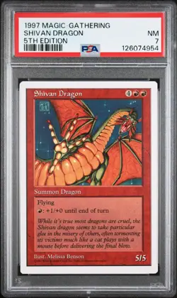 MTG - Shivan Dragon - 5th Edition Magic - Graded PSA 7 - Image 1