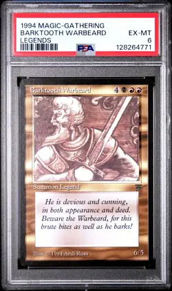 MTG - Barktooth Warbeard - Legends Magic - Graded PSA 6 - Image 1