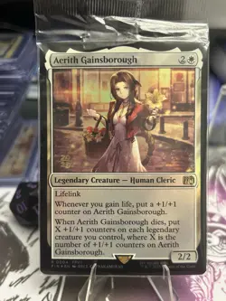 Aerith Gainsborough Final Fantasy #0004 MTG Magic the Gathering Foil Stamped - Image 1