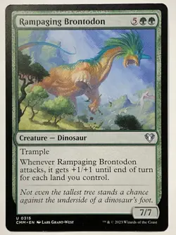 MTG TCG - Rampaging Brontodon 0315 Commander Masters - NM (Free Shipping $5+) - Image 1