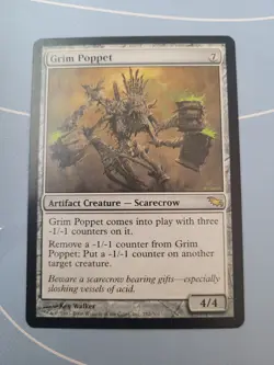 Grim Poppet Shadowmoor MTG Magic Scarecrow English Rare Artifact LP - Image 1