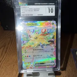 CGC GEM MINT 10 LEFEON EX 003/187 FROM TERASTAL FEST POKEMON JAPANESE - Image 2