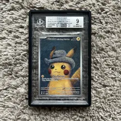 2023 Pokemon Promo S&V Black Star Pikachu with Grey Felt Hat Van Gogh Art BGS 9 - Image 1