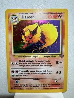 Pokemon TCG Flareon Jungle 3/64 Holo Unlimited Holo Rare - Image 2