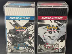 2x Pokemon Black Bolt White Flare Sealed Booster Bundle Display Case W/Acrylic - Image 1