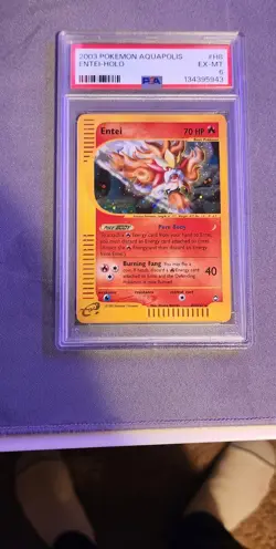 Pokemon 2003 Aquapolis Entei Reverse Holo Card 10/147 PSA 6 - Image 1