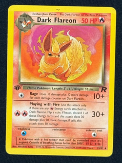 DARK FLAREON **1st Edition** (LP/NM) - Team Rocket 35/82 - Pokemon TCG - Image 1