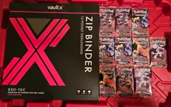 Pokemon Destined Rivals Lot - Vault X SV10 Unlimited Binder - 10 Sealed Packs - Image 1