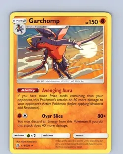Pokemon TCG Garchomp S&M Unified Minds 114/236 Regular Rare Card NM - Image 1