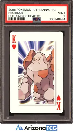 Pokemon 2006 Regirock Red King Of Hearts 10th Anniversary Playing Cards PSA 9 - Image 1