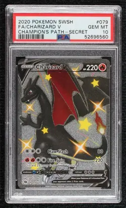 Secret - Charizard V Pokemon Sword & Shield Champion's Path PSA 10 GEM MT - Image 1