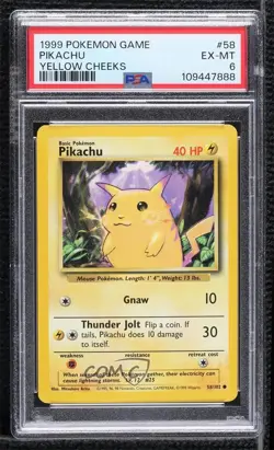 Pikachu Pokemon Base Set PSA 6 1999 - Image 1