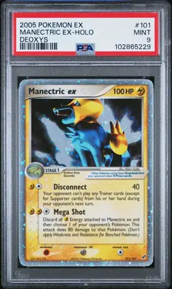 2005 Pokemon EX Deoxys Manectric EX 101/107 PSA MINT 9 - Image 1