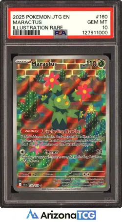 Pokemon 2025 Maractus 160/159 Illustration Rare Journey Together GEM MINT PSA 10 - Image 1