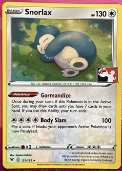 Non-Holo Pokemon Card Snorlax Vivid Voltage Prize Pack Rare 131/185 Near Mint - Image 1