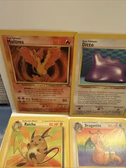 Lot Of 6 Non-holo Rare Fossil Pokemon Cards - Moltres, Ditto, Raichu Etc - Image 2
