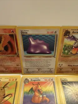 Lot Of 6 Non-holo Rare Fossil Pokemon Cards - Moltres, Ditto, Raichu Etc - Image 3