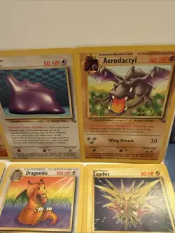 Lot Of 6 Non-holo Rare Fossil Pokemon Cards - Moltres, Ditto, Raichu Etc - Image 4