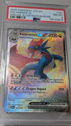 Salamence EX 187 Special Illustration Rare Pokemon Journey Together PSA 8 - Image 3