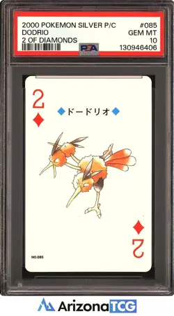Pokemon 2000 Dodrio 085 2 Of Diamonds Silver Playing Card Japanese PSA 10 - Image 1